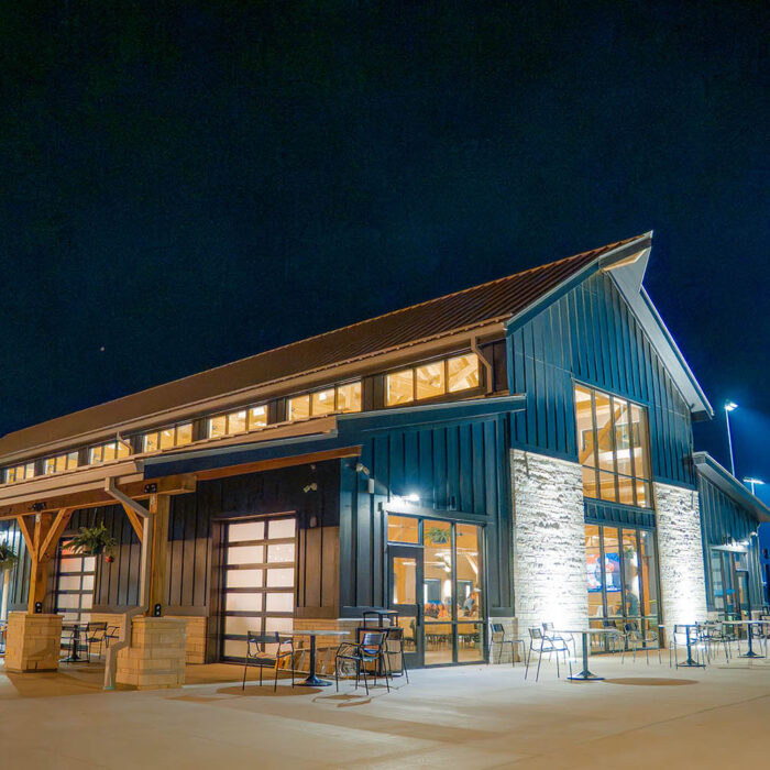 Bradley 315 Sports Park Building Exterior - Concession and support buildings with completed electrical systems and field lighting installed by Excel Electric