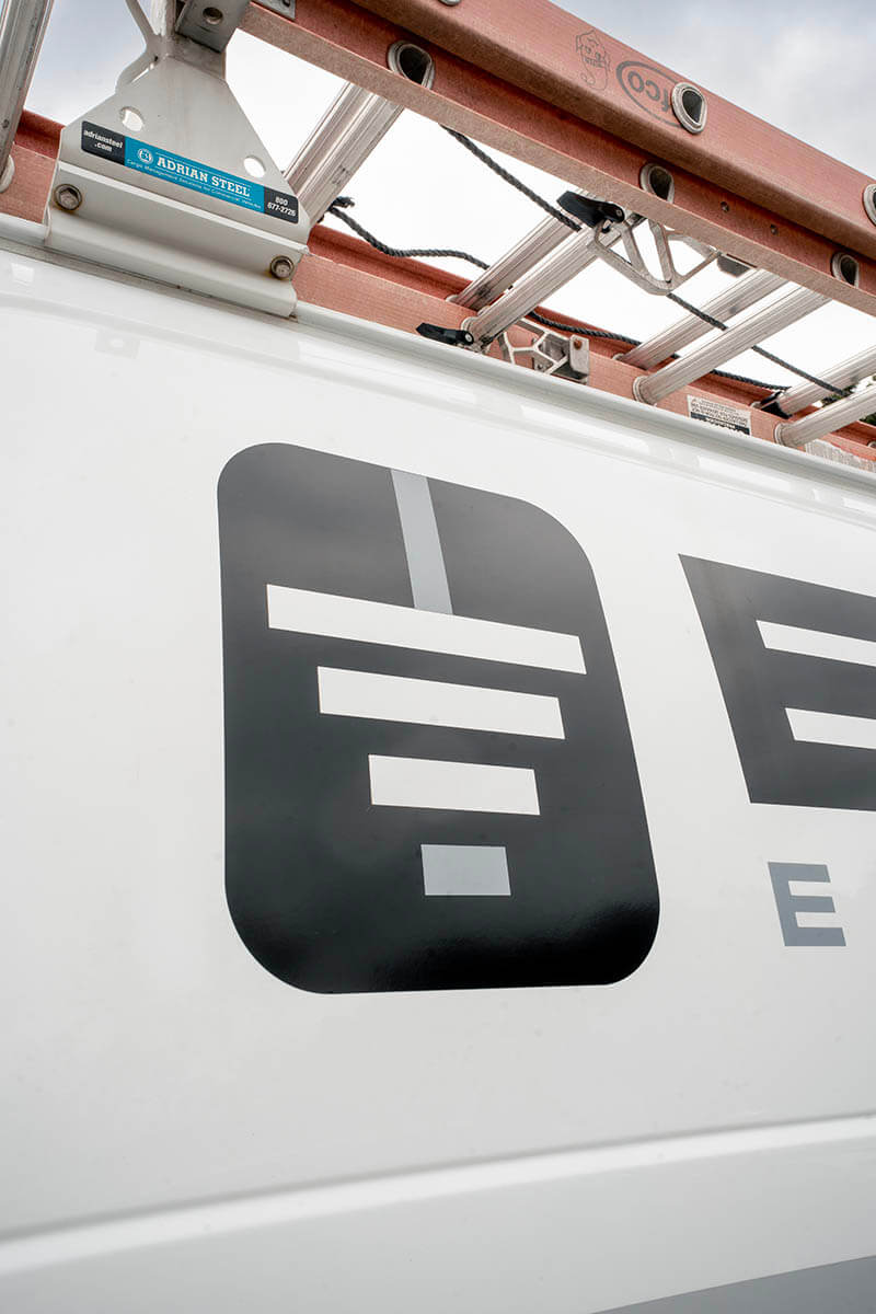 Excel Electric logo printed on a van