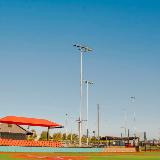 Bradley 315 Sports Park field light posts - powered by commercial electrical contractor, Excel Electric