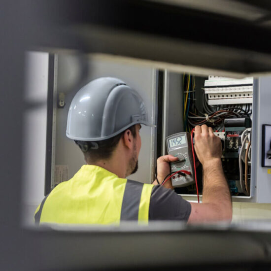 Excel Electric's team member working on maintenance & repair for commercial & municipal facilities in Chicago