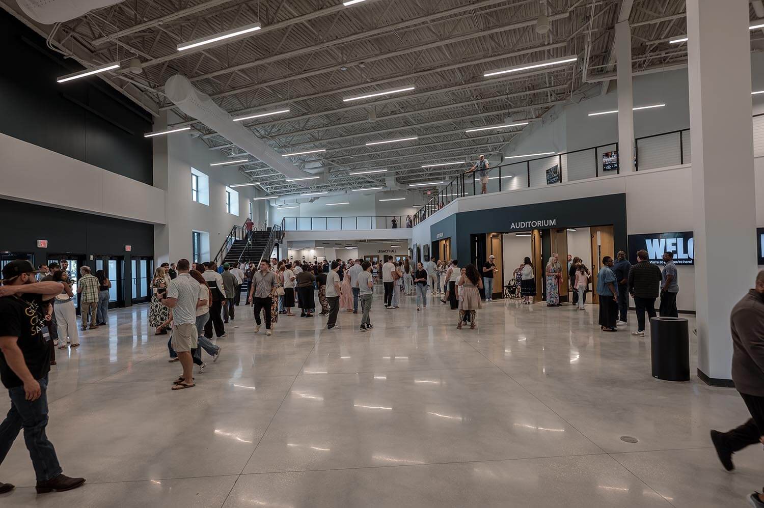 Grace City Church Electrical Design Build Auditorium Hallway