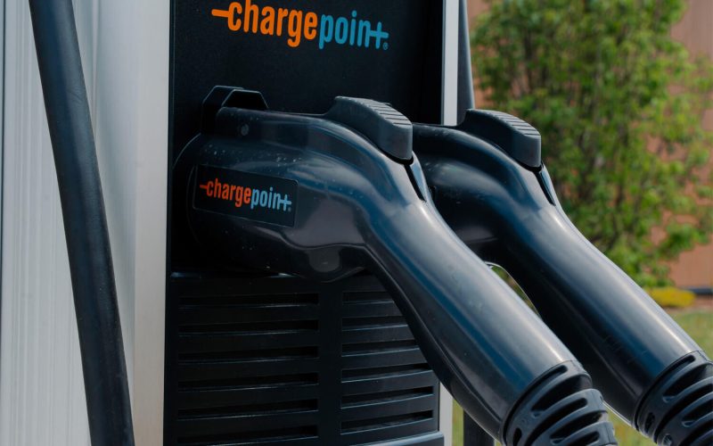 Commercial EV Charging Solutions Close Up Horizontal Photo